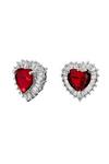 Jon Richard Gift Packaged Red Cubic Zirconia Heart Stud Earrings thumbnail 2