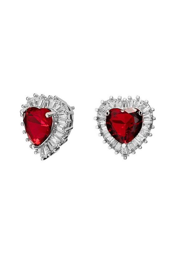 Jon Richard Gift Packaged Red Cubic Zirconia Heart Stud Earrings 2
