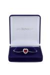 Jon Richard Gift Packaged - Silver D Red Cubic Zirconia Heart Toggle Bracelet thumbnail 2