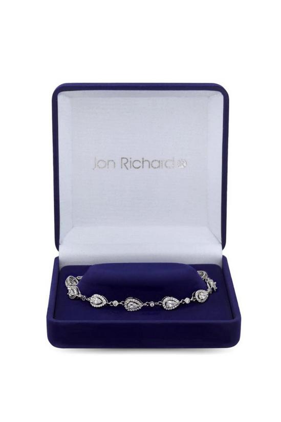 Jon Richard Gift Packaged Silver Cubic Zirconia Tennis Pear Crystal Bracelet 2