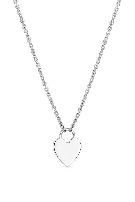 Simply Silver Sterling Silver 925 Heart Lock Necklace 1