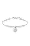 Simply Silver Sterling Silver 925 With Cubic Zirconia Round Pave Charm Bracelets thumbnail 1