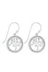 Simply Silver Sterling Silver 925 Embellished with Crystals Blue Tree Of Love Drop Earrings thumbnail 1