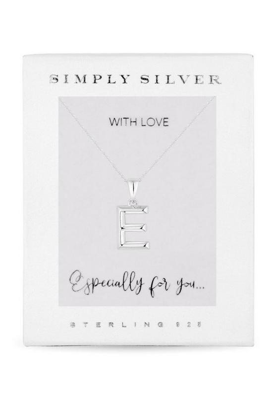 Simply Silver Gift Packaged Sterling Silver 925 Alphabet Necklace - Letter E Necklace 2