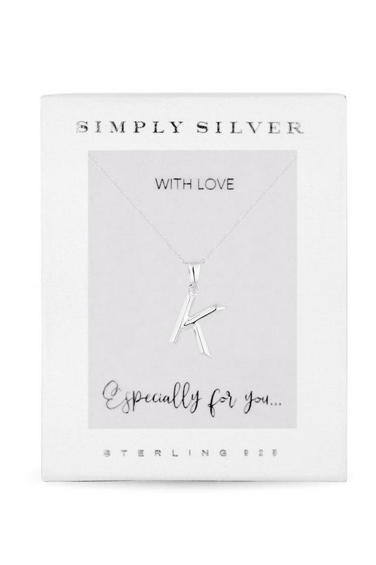 Simply Silver Gift Packaged Sterling Silver 925 Alphabet Necklace - Letter K Necklace 2