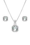 Jon Richard Gift Packaged Cubic Zirconia And Aqua Earring And Necklace Set thumbnail 2