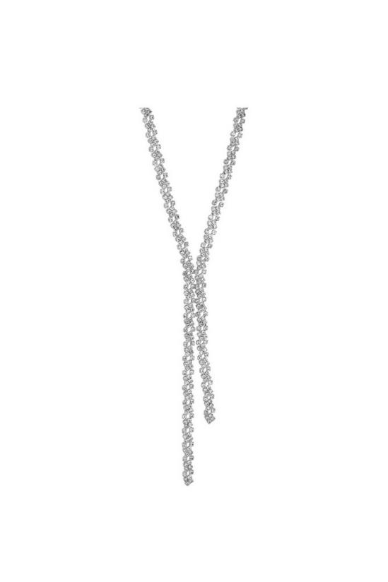 Mood Silver Crystal Lariat Necklace 1