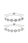 Mood Silver Crystal and Pearl Two Pack Toggle Bracelet thumbnail 1