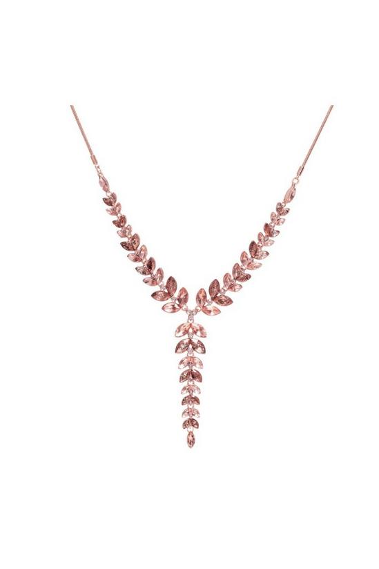 Mood Rose Gold Crystal Leaf Necklace 1