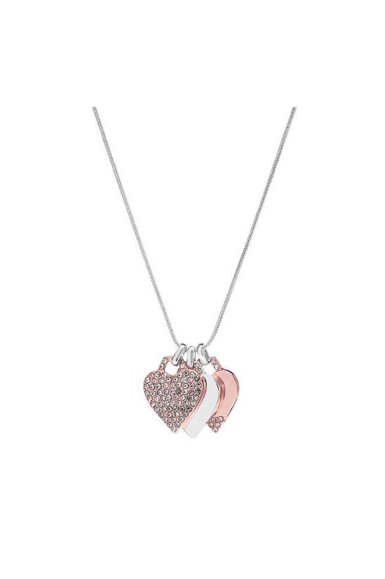 Mood Gift Packaged Two Tone Heart Charm Necklace 1