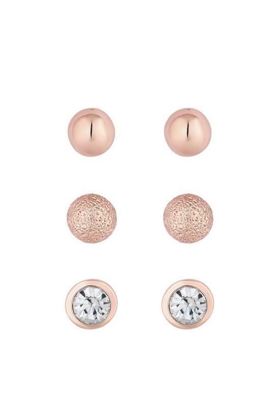 Mood Rose Gold Mixed 3 Pack Stud Earrings 1