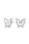 Jon Richard Silver Cubic Zirconia Butterfly Stud Earrings thumbnail 1
