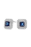 Jon Richard Silver Plated Blue Cubic Zirconia Stud Earrings thumbnail 1