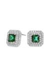 Jon Richard Silver Plated Emerald Green Cubic Zirconia Stud Earrings thumbnail 1