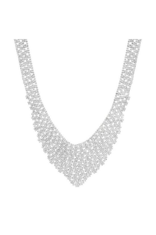 Jon Richard Silver Plated Diamante Statement Collar Necklace 1