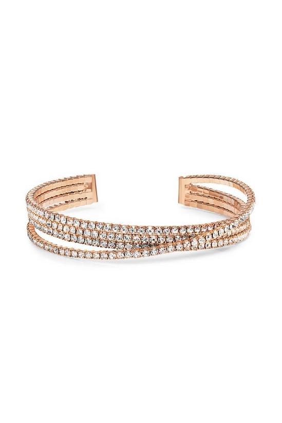 Jon Richard Rose Gold Plated Diamante Cuff Bracelet 1