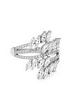Jon Richard Silver Plated Twisted Navette Cubic Zirconia Ring thumbnail 1