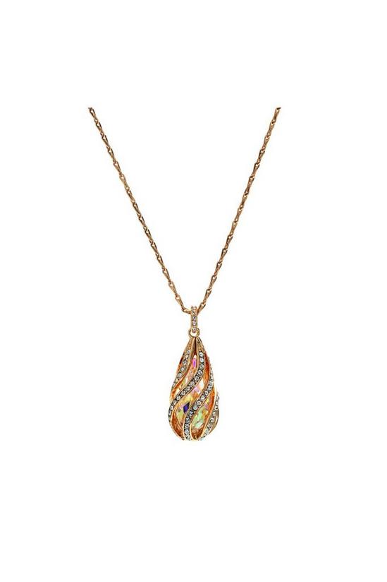Jon Richard Jon Richard Radiance Collection- Rose Gold Cage Pendant Necklace Embellished With Crystals 1
