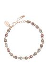 Jon Richard Jon Richard Radiance Collection- Rose Gold Mixed Pink Tennis Bracelet Embellished With Crystals thumbnail 1