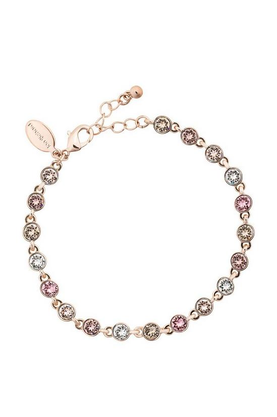 Jon Richard Jon Richard Radiance Collection- Rose Gold Mixed Pink Tennis Bracelet Embellished With Crystals 1