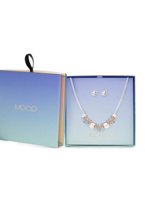 Mood Gift Packaged Silver Charm Necklace and Earring Jewellery Set 2