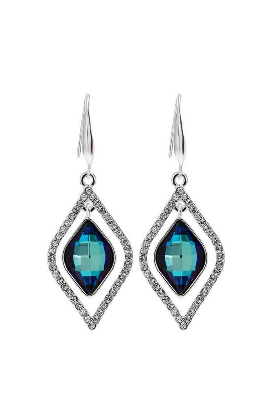 Jon Richard Jon Richard Radiance Collection - Silver Blue Drop Earrings Embellished With Crystals 1