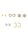 Lipsy Gold With Crystal Celestial 5-Pack Earrings thumbnail 1