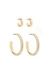 Lipsy Gold With Crystal 2-Pack Hoop Earrings thumbnail 1