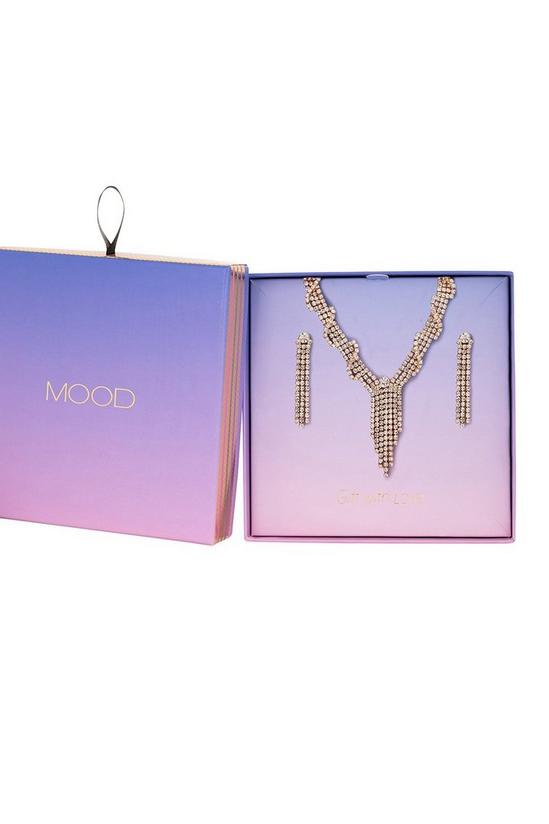 Mood Gift Packaged Rose Gold Statement Necklace and Earring Jewellery Set 1