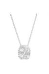 Simply Silver Sterling Silver 925 Emerald Cut Barrel Pendant Necklace thumbnail 1