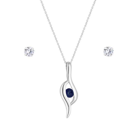 Simply Silver Sterling Silver 925 Blue Solitaire Twist Jewellery Set 1