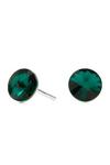 Simply Silver Sterling Silver 925 Embellished with Crystals Emerald Green Stud Earrings thumbnail 1