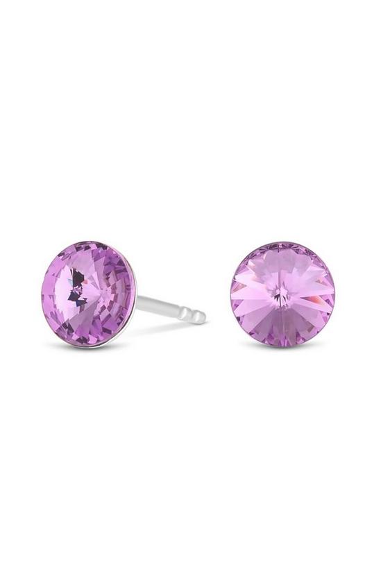 Simply Silver Sterling Silver 925 Embellished withCrystals Amethyst Purple Stud Earrings 1