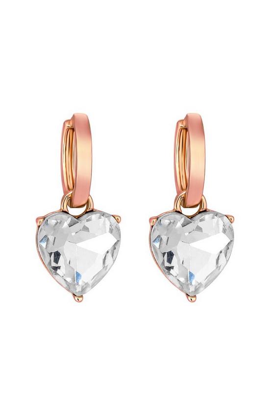 Lipsy Rose Gold Plated Crystal Heart Mini Drop Earrings 1