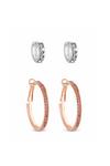 Lipsy Silver and Rose Gold with Crystal Hoop 2-Pack Earrings thumbnail 1