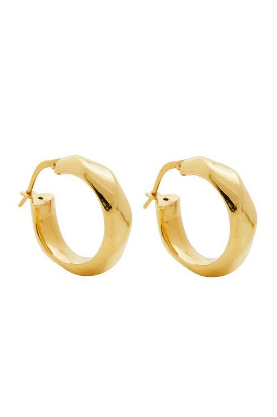 Simply Silver 14ct Gold Plated Sterling Silver Curved Hoop Earrings 1