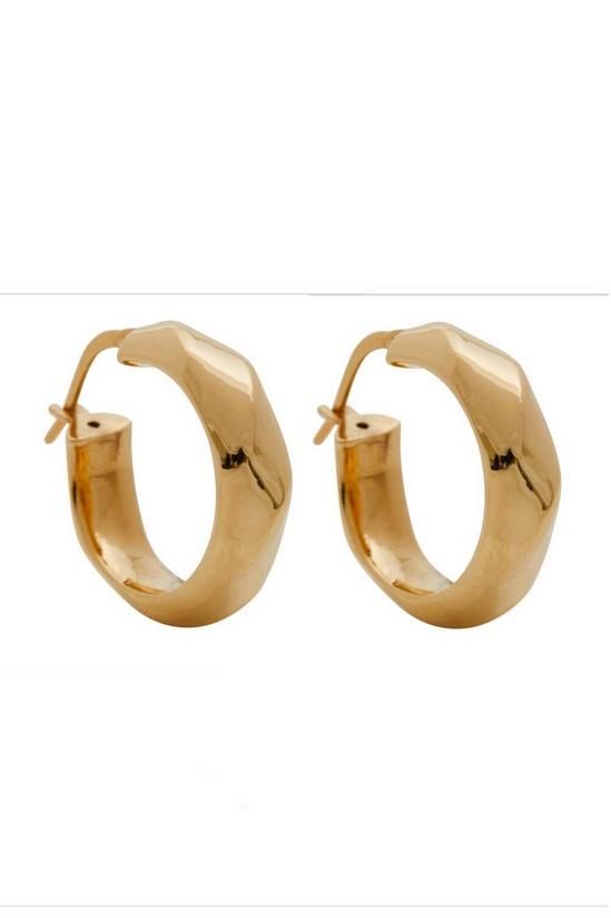 Simply Silver 14ct Gold Plated Sterling Silver Curved Hoop Earrings 2