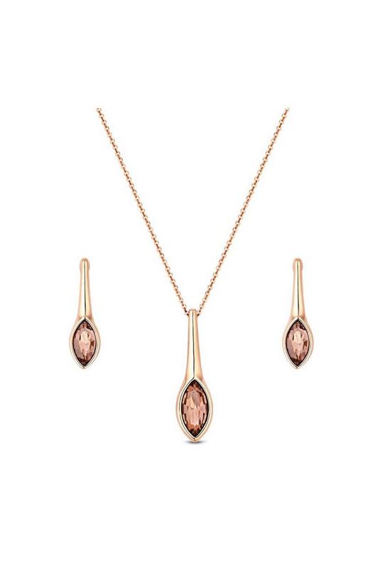 Jon Richard Gift Packed Rose Gold And Pink Necklace And Earring Jewellery Set 1