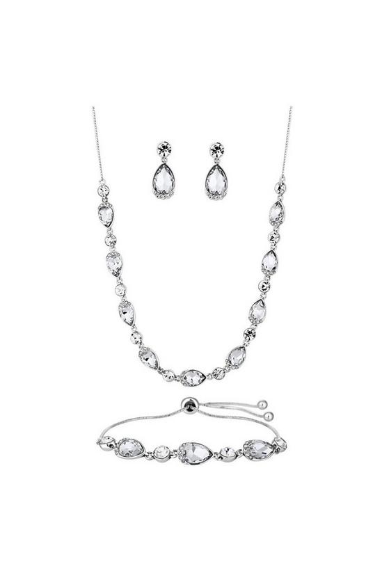 Jon Richard Gift Packed Silver Crystal 3 Piece Jewellery Set 1