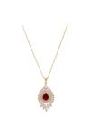 Jon Richard Gift Packaged Gold Plate And Red Cubic Zirconia Pendant Necklace thumbnail 1