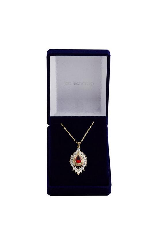 Jon Richard Gift Packaged Gold Plate And Red Cubic Zirconia Pendant Necklace 2