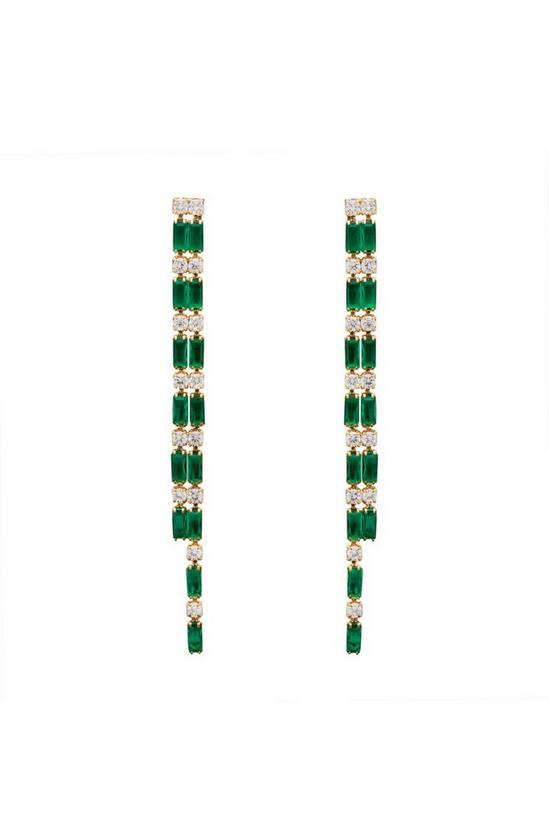 Jon Richard Gold Plated Cubic Zirconia Emerald Green And Crystal Earrings 1