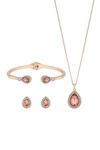 Jon Richard Rose Gold Plated With Pink Pear Crystals Trio Set - Gift Boxed thumbnail 2
