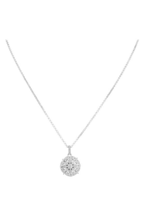 Simply Silver Sterling Silver 925 Fancy Solitaire Round Pendant Necklace 1