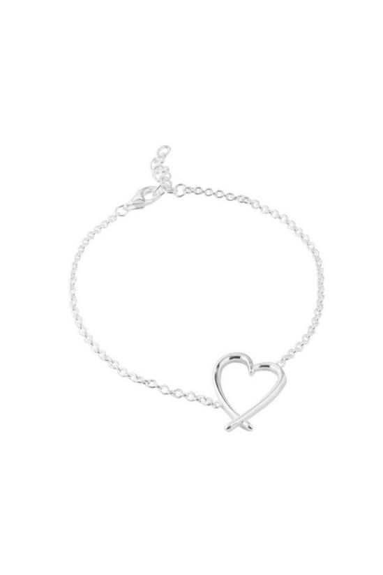 Simply Silver Sterling Silver 925 Open Heart Bracelets 1