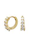 Simply Silver 14Ct Gold Plated Sterling Silver With Cubic Zirconia Mini Hoop Earrings thumbnail 1