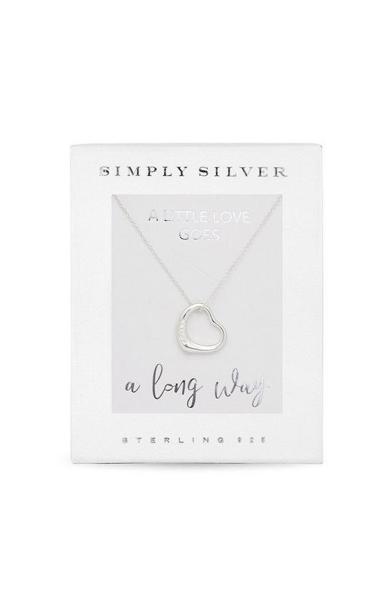 Simply Silver Gift Packaged Sterling Silver 925 Open Heart Necklace 1
