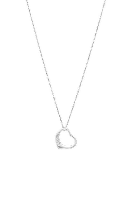Simply Silver Gift Packaged Sterling Silver 925 Open Heart Necklace 2