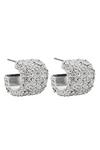 Mood Silver Crystal Mini Hoop Earrings thumbnail 1