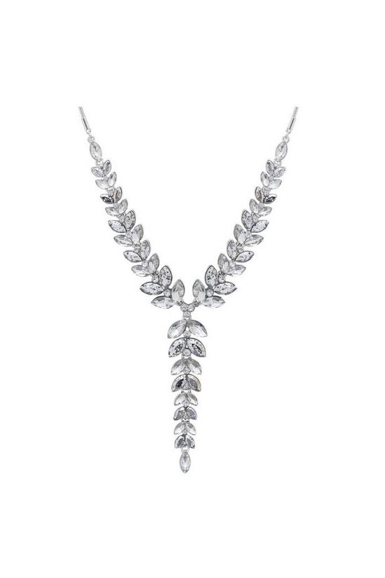 Mood Silver Crystal Leaf Necklace 1